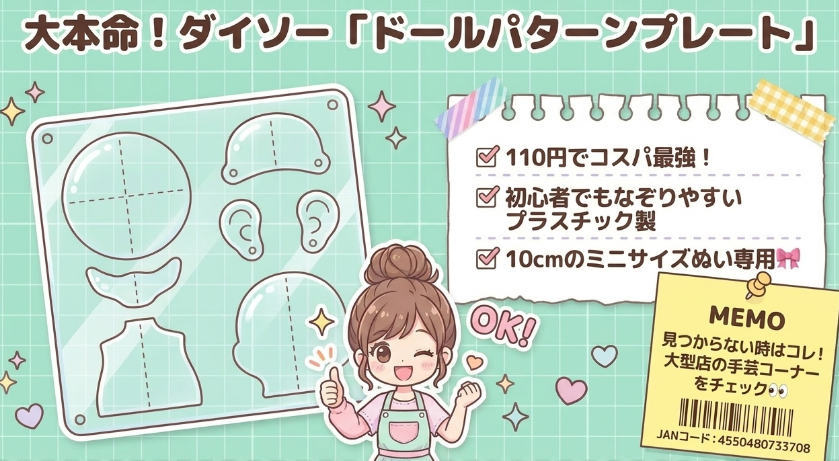 ダイソーのドールパターンプレート